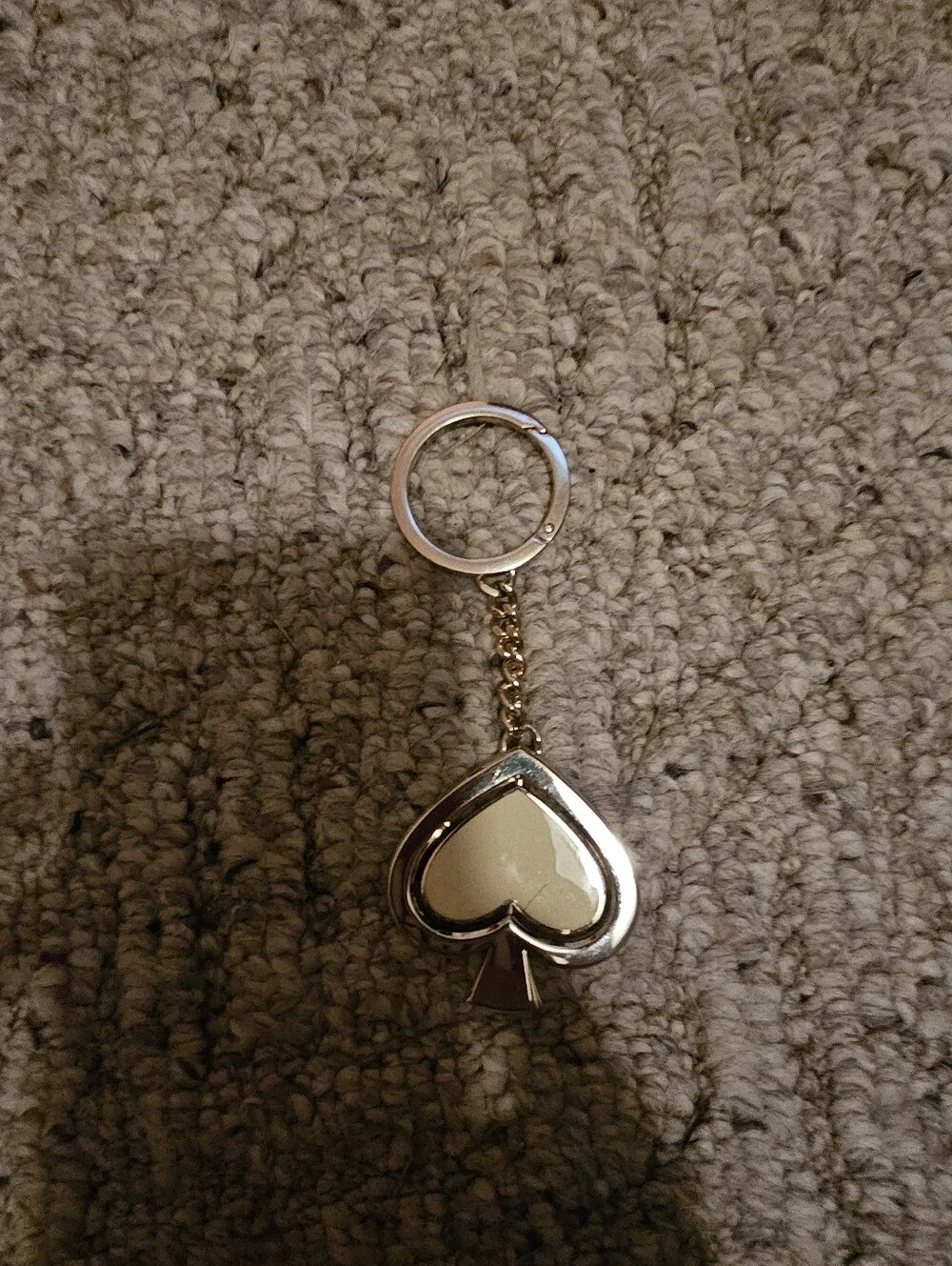 kate spade Gold-Tone Spade Keychain with Black Inlay